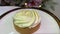 lemon cake on the background of the New Year tree Christmas invitation space for advertising text beautiful video