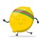 Lemon character training vector isolated. Cartoon yellow fruit