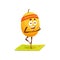 Lemon citrus cartoon character fitness yoga sport