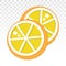 Lemon citrus half slice or Citric acid flat icons on a transparent background