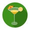 Lemon cocktail icon in flat style isolated on white background.