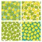 Lemon colored doodle seamless pattern