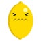 Lemon confounded face emoji vector illustration