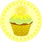 Lemon cupcake classic round sticker
