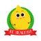 Lemon, cute fruit vector character badge