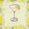 Lemon Drop Martini Contemporary classic cocktail illustration. Alcoholic bar drink hand drawn vector. Pop art