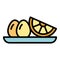 Lemon egg food icon vector flat