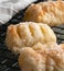 Lemon filled puff pastry with large crystals of coarse sugar