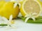 Lemon flowers and lemon fruits