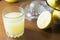 Lemon fresh juice with squeezer