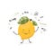 Lemon fruit cute cartoon doodle sketch illustration summer card