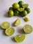 lemon fruit in pieces, whole and halves