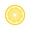 Lemon fruit slice closeup icon, round piece of lemon. Logo design, flat vector illustration.