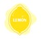 Lemon fruit yellow label or banner