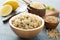 Lemon herbed quinoa in a bowl