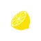 Lemon icon. yellow fresh citrus fruits. half of lemon