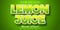 Lemon juice text, green editable text effect