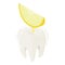 Lemon juice on tooth icon, isometric style