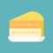 Lemon or layer cake, sweets and pastry set, flat design icon