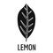 Lemon leaf icon, simple black style