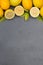 Lemon lemons fruits portrait format copyspace slate top view