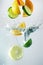 Lemon, lime and orange splash