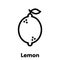 Lemon linear icon, Vector, Illustration.