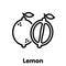 Lemon linear icon, Vector, Illustration.
