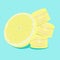 Lemon macaroons. Vector traditional french cookies in cartoon style. Composition of lemon and macaroon isolated on colorful