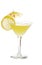 Lemon martini with a slice of lemon