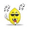 The Lemon mascot character is singing. vector illustration