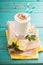 Lemon milkshake with meringue on top