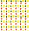 Lemon, mint and strawberry seamless pattern