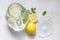 Lemon mint  and water  refreshing cocktail still life