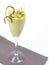 Lemon mousse in a flute glass