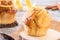 Lemon muffin cupcake cake fresh on table morning breakfast