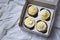 Lemon muffins cupcakes with butter cream