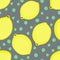 Lemon pattern. Seamless decorative background with yellow lemons.