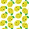 Lemon pattern seamless. Smiling fruit vector. Summer design. Cit