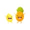 Lemon And Pineapple Cartoon Friends