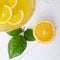 Lemon punch with fruit sweet alcohol summer drink