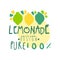 Lemon pure 100 percent original design logo, natural healthy product badge colorful hand drawn vector Illustration