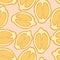 Lemon repeat pattern design. Hand-drawn background.