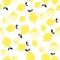 Lemon seamless pattern. Lemonade endless background, texture. Fruits background.
