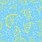 Lemon slice and bubbles sparkling drink water seamless vector pattern