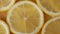 Lemon slices rotate closeup, food summer