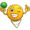 Lemon Snow Cone Winking and Giving Thumbs Up Vector Cartoon Character