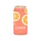 Lemon soda drink in aluminum can. Fresh fruit infused water, refreshing cold beverage, sweet juicy refreshment in metal