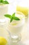 Lemon sorbet in glass