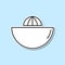 Lemon squeezer sticker icon. Simple thin line, outline vector of kitchen icons for ui and ux, website or mobile application